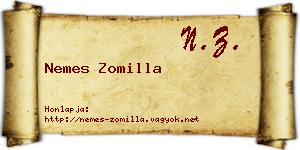 Nemes Zomilla névjegykártya